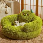 Green Monster Cat Sofa Fluffy Cat Bed Couch - Image 6