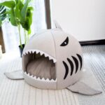 Grey Shark Cat Bed Sponge Pet Cave - Image 4