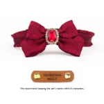 Ruffled Gemstone Bow Cat Collar - Image 12