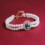 Retro Gemstone Cat Collar Accessory - Image 2