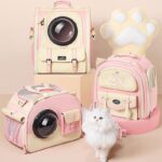 Cute Cat Carriers Foldable 3 Color Bubble Backpack - Image 2