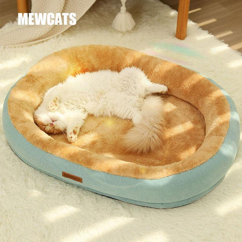 2e507ccdc4d2a7f3f7f24d3428d0e6376be515a30dd9e8d2895691fa8dbf9057.jpg Cat Fluffy Bed 3 Color Large Warm Sleeping Mat - Image 1