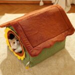 Sunflower House Cat Bed Detachable Cave - Image 2