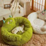 Green Monster Cat Sofa Fluffy Cat Bed Couch - Image 2