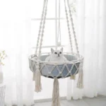 Cat Hammock Nest Handmade Cotton Rope Swing Bed - Image 4