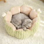 Small Cactus 2 Color Fluffy Warm Cat Bed - Image 2