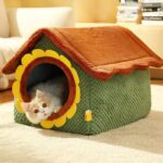 Sunflower House Cat Bed Detachable Cave - Image 6