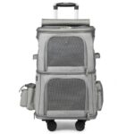 Double Layer Cat Carrier Bag With Wheels 4 Color Backpack - Image 9
