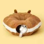 Bear Warm Cat Tunnel Foldable Cat Bed - Image 3