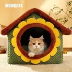 Sunflower House Cat Bed Detachable Cave