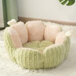 Small Cactus 2 Color Fluffy Warm Cat Bed - Image 6