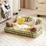 New Large Retro Diamond Grid Cat Bed Couch Sofa - Image 2
