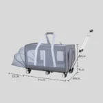Expandable Large Cat Carrier Bag With Wheels Trolley - Image 13