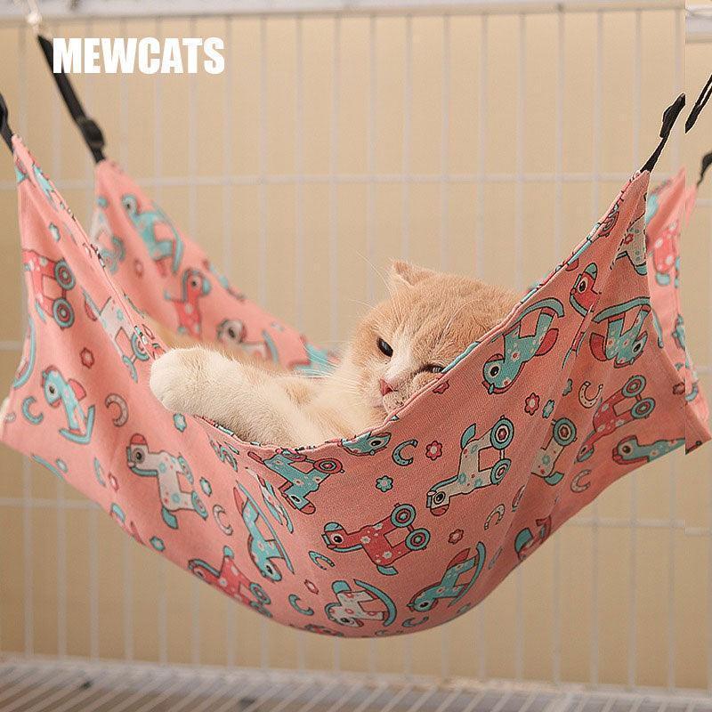 4796964550c271545182c78265892cf4bd777b2cbb7bcfa37bb24f0145851967.jpg Cat Hammock 3 Color Summer Double Sided Bed - Image 1