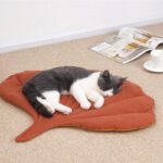 Cat Bed Mat Leaf Shape Washable Double-sided Use - Image 4