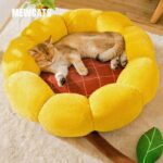 Small Cactus 2 Color Fluffy Warm Cat Bed - Image 7
