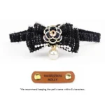 Camellia Cat Collar with Pearls - Image 11