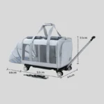 Expandable Large Cat Carrier Bag With Wheels Trolley - Image 3
