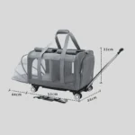 Expandable Large Cat Carrier Bag With Wheels Trolley - Image 6