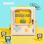 Game Retro Cat Backpack Expandable Carrier Bag