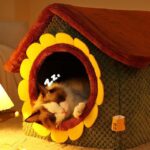 Sunflower House Cat Bed Detachable Cave - Image 5