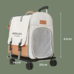 Cat Carrier Backpack Expandable Bag with Wheels - Image 12