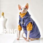 Striped Warm Sphynx Cat Bottom Shirt Clothes - Image 3