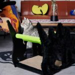 Halloween  Gothic Cat Bed Hammock Green Scratching Board - Image 2