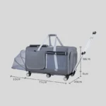 Expandable Large Cat Carrier Bag With Wheels Trolley - Image 14