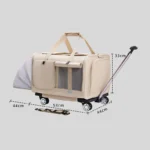 Expandable Large Cat Carrier Bag With Wheels Trolley - Image 12