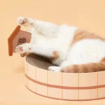 Japanese Style Hot Spring Pool Cute Cat Bed Scratch Pad - Image 7