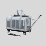 Expandable Large Cat Carrier Bag With Wheels Trolley - Image 2