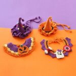 Halloween Cat Collar Handmade Hats Pumpkin Costume - Image 2