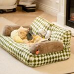 New Large Retro Diamond Grid Cat Bed Couch Sofa - Image 3