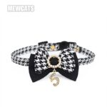 Classic Bow Cat Collar Black and White