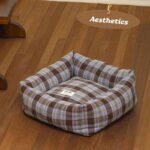Vintage Plaid Cat Sofa Square Cat Bed - Image 10