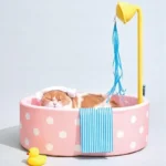 Japanese Style Hot Spring Pool Cute Cat Bed Scratch Pad - Image 11