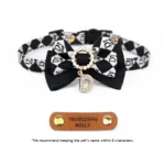 Classic Bow Cat Collar Black and White - Image 7