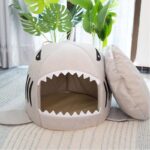 Grey Shark Cat Bed Sponge Pet Cave - Image 5