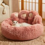 Green Monster Cat Sofa Fluffy Cat Bed Couch - Image 16