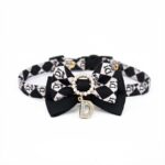 Classic Bow Cat Collar Black and White - Image 6
