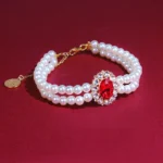 Retro Gemstone Cat Collar Accessory - Image 3