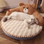 Bear Cat Bed Mat Fluffy Pemovable Pet Pad - Image 2