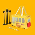 School Bus Carrier With Wheels Trolley for 2 Cats - Image 4
