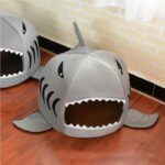 Grey Shark Cat Bed Sponge Pet Cave - Image 8
