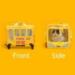 School Bus Carrier With Wheels Trolley for 2 Cats - Image 3