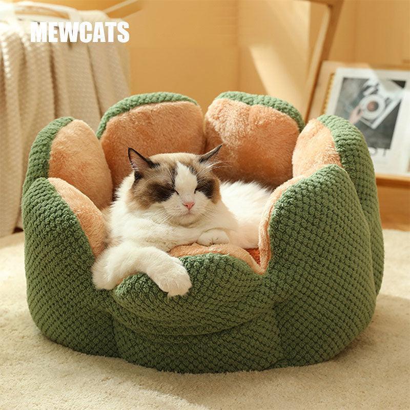 933a3cd5177e2d699a8e94d7371c66015b36569db9c2cacd2119e678020025d7.jpg Kennel Flower Cat Bed Nest Washable 3 Color Cushion - Image 1