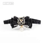 Camellia Cat Collar with Pearls