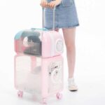 Macaroon Cat Trolley Carrier for Two Cats on Wheels - Image 4