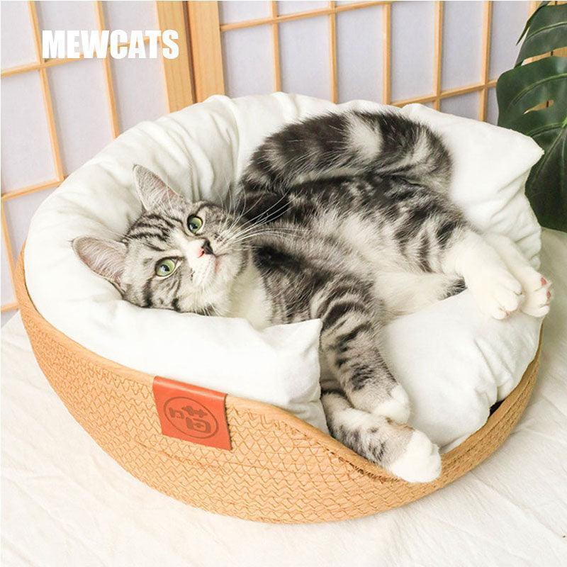 9b60b2deeed2d05b6e21967a4201fb30f52e61efa6238d1ad6d0b094555c0ec5.jpg Cooling Cat Bed Hand Made Wicker Nest - Image 1